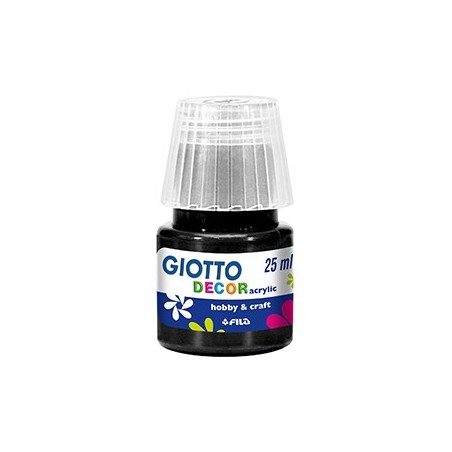 6un Guache Liquido Giotto Decor Acrilico 25ml Preto / Escola