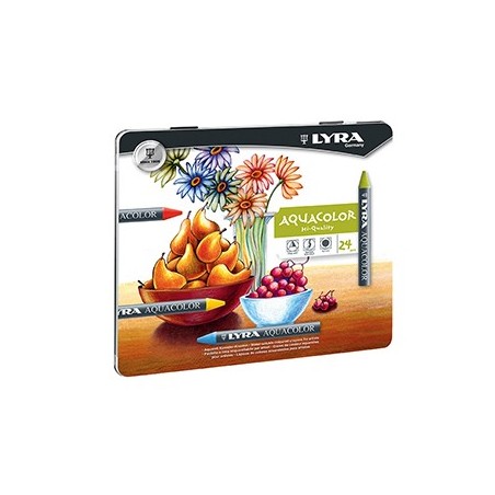 Lapis Cera Lyra Aquacolor Cx Metal 24un / Artes e Desenho /