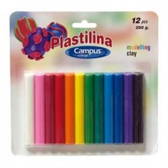 Plasticina Campus Conjunto Sortido 12 Cores 200gr