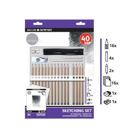 Kit Pinturas Simply Set Esboço 40 Peças