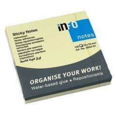 12un Bloco Adesivo Amarelo 75x75mm 100 folhas-1un / Escritor