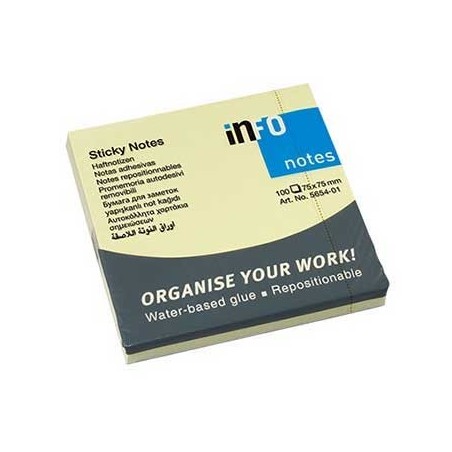 12un Bloco Adesivo Amarelo 75x75mm 100 folhas-1un / Escritor