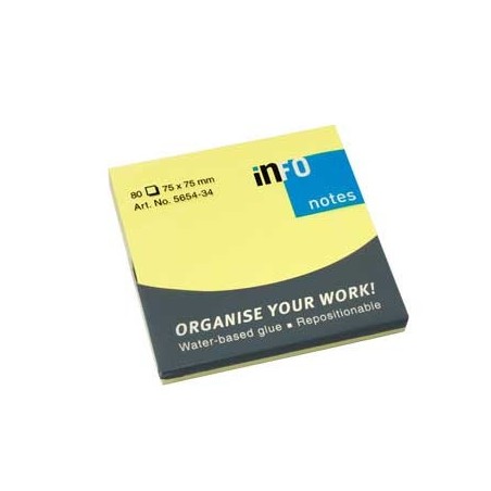 12un Bloco Adesivo Amarelo Forte 75x75mm 80Folhas / Escritor