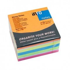 Bloco (Cubo) Adesivo Brilhante 6 Cores 75x75mm 450Folhas / E