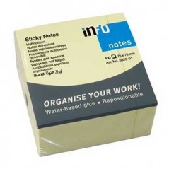 Bloco (Cubo) Adesivo Amarelo 75x75mm 400 Folhas / Escritorio