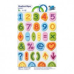 Bloco Adesivo Motivo Numeros e Simbolos 30unid x 15fls / Esc