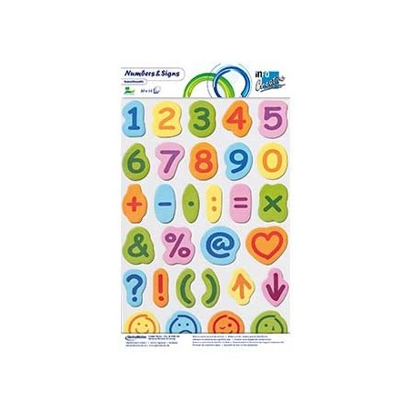 Bloco Adesivo Motivo Numeros e Simbolos 30unid x 15fls / Esc