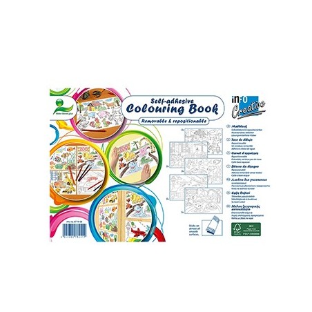 Folhas Papel Adesivo para colorir 297x200mm 25 Folhas / Esco