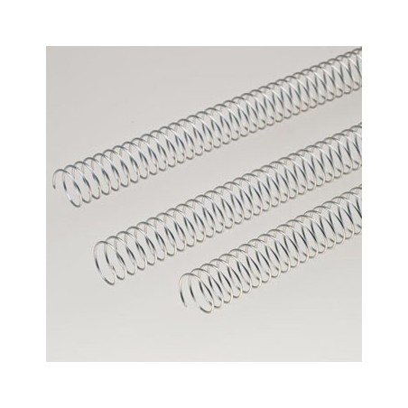 Argolas Espiral Metalicas Passo 5:1 50mm Cx 25 Prata