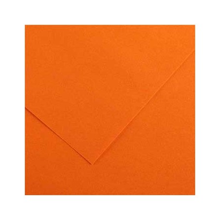 25un Cartolina 185gr 1 Folha 50x65cm Canson Iris Laranja / P