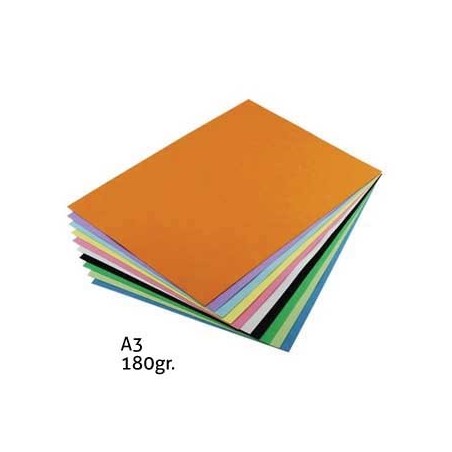 Cartolina 180gr 50 Folhas A3 Cores Medias Sortidas