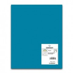 25un Cartolina 185gr 1 Folha 50x65cm Canson Iris Azul Caribe