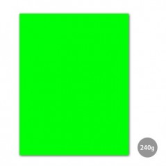 25un Cartolina 240gr 1 Folha 50x65cm Verde Fluorescente / Pa
