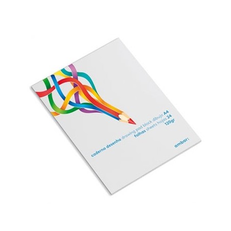 Caderno Desenho Colado Ambar School A4 120gr 24Fls