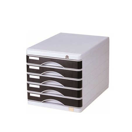 Movel Secretaria Corpo Cinza 5 Gavetas Fechadas Preto Eagle