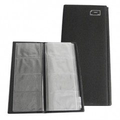 Porta Cartoes Visita p/72 Cartoes Preto / Arquivo e Organiza