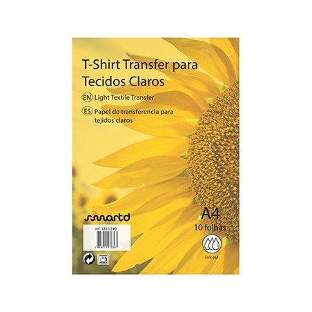 T-Shirt Transfer InkJet A4 Tecidos Claros (4234) 10 Folhas /
