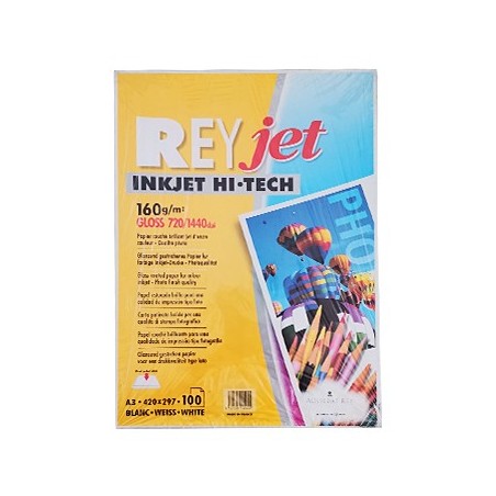 Papel InkJet A3 160gr Reyjet Glossy - 100 Folhas / Papeis e