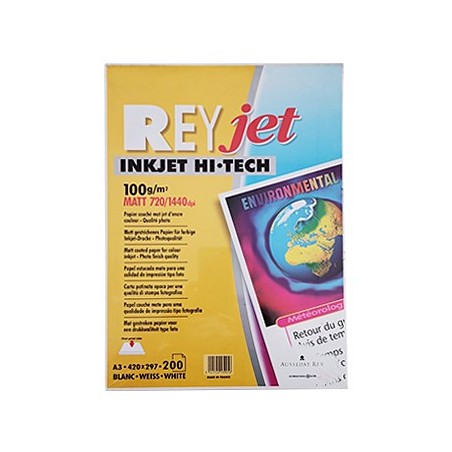 Papel InkJet A3 100gr ReyJet Hi-Tech - 200 Folhas / Papeis e