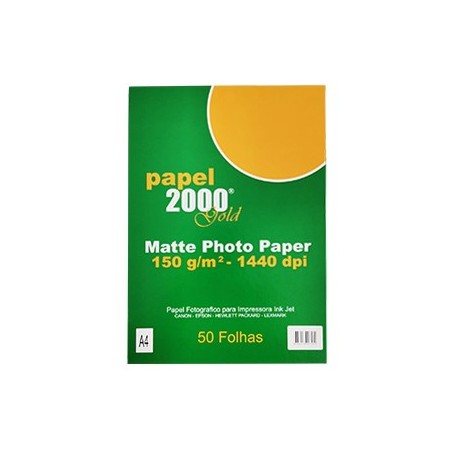 Papel InkJet 2000 A4 150gr Foto Matte - 50 Folhas / Papeis e