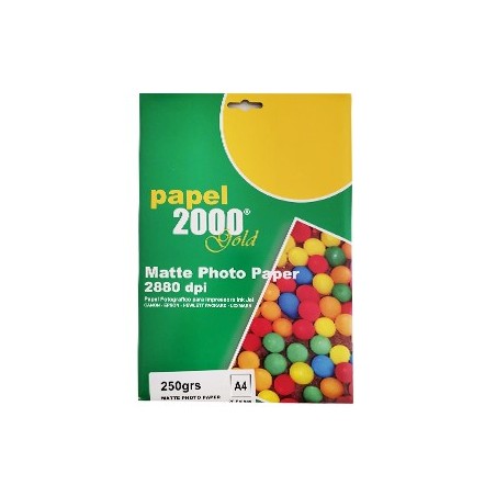 Papel InkJet 2000 A4 250gr Foto Matte - 20 Folhas / Papeis e