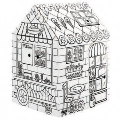 Casinha de Cartão para Pintar e Brincar Pastelaria