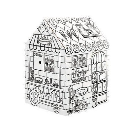 Casinha de Cartão para Pintar e Brincar Pastelaria