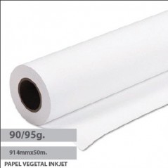 Papel Vegetal InkJet 90/95gr 914mmx50mtsx50 Pack 1 Rolo / Pa