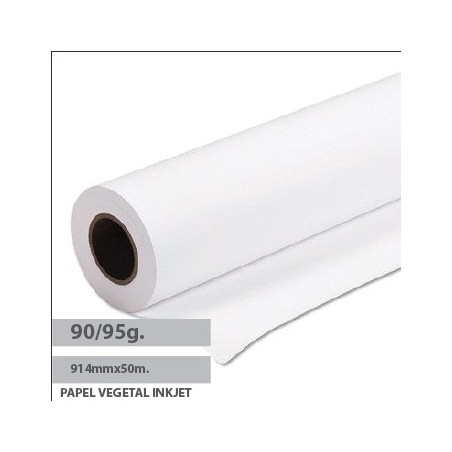 Papel Vegetal InkJet 90/95gr 914mmx50mtsx50 Pack 1 Rolo / Pa