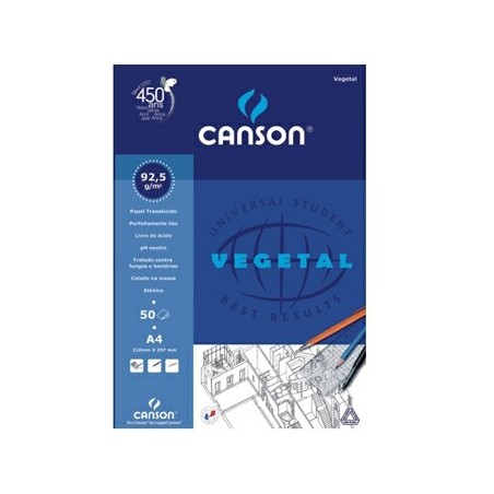 Papel Vegetal Canson A4 90gr 50 Folhas / Papeis e Transforma