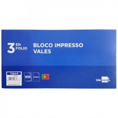 Blocos Impressos-Vale de Caixa- 205x112mm-1un / Papeis e Tra