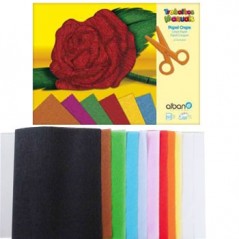 Bloco Papel Crepe 20 Folhas 240x310mm Cores Sortidas / Escol