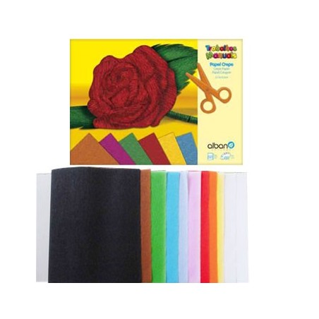 Bloco Papel Crepe 20 Folhas 240x310mm Cores Sortidas / Escol