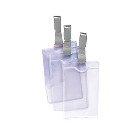 Porta Nomes Vertical com mola 62x108mm Eagle Pack12un Cinza