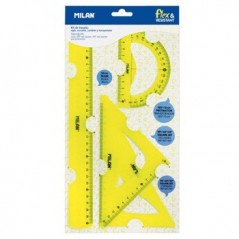 Conjunto Desenho Reguas Flexiveis Milan Amarelo