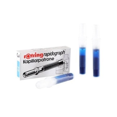Cartucho Tinta Rotring 1:10 Azul Cx 3un / Escrita e Desenho