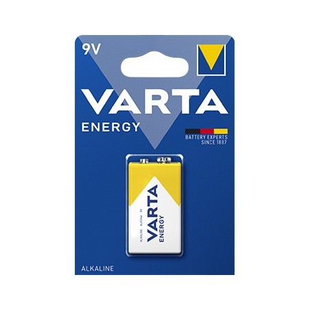 Pilha Alcalina Varta Energy 6LR61 9V 530mAh - 1un / Cabos e