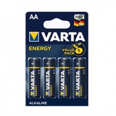 Pilhas Alcalinas Varta Energy LR6 AA 1.5V 2600mAh 4un / Cabo