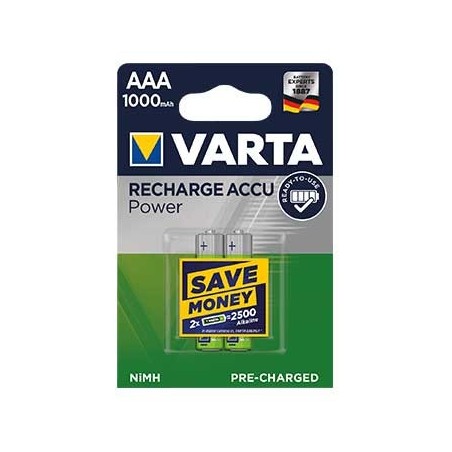 Pilhas Recarregaveis Varta HR03 AAA 1000mAh 1.2V (5703) 2Uni