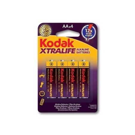 Pilhas Alcalinas Kodak Xtralife LR6 AA 1.5V 2700mAh 4un