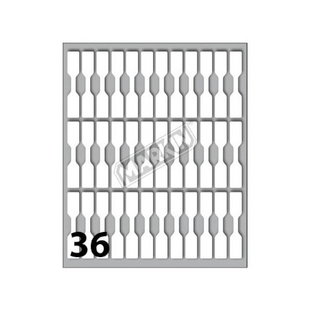 Etiquetas 46x08mm (Tiras) Markin Cod 30  10Folhas 360un / Pa