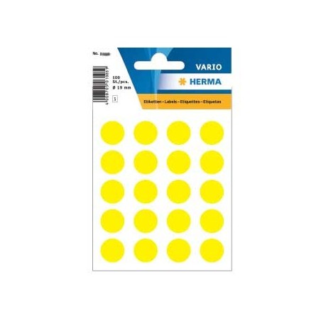 Etiquetas Redondas 19mm Amarelo Herma1884 100un / Papeis e T