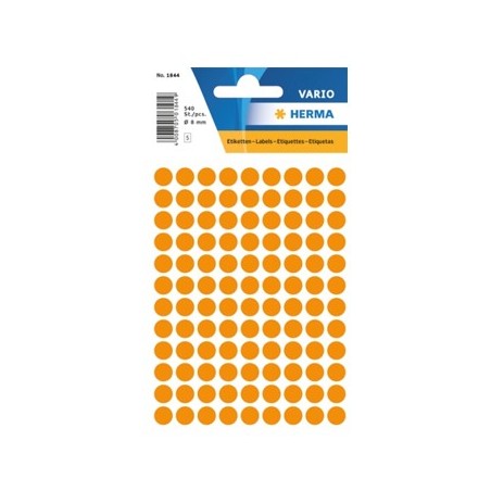 Etiquetas Redondas 08mm Laranja Fluorescente Herma1844 540un