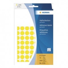 Etiquetas Redondas 13mm Amarelo Herma2231 2464un / Papeis e