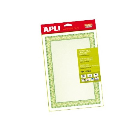 Papel Apli 11969 115gr A4 Cert. Verde Emb.10 / Papeis e Tran