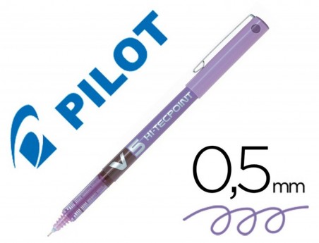 MARCADOR PILOT PONTA FINA V-5 VIOLETA 0.5 MM