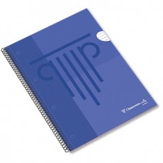 6un Caderno Espiral A4 Pautado PP Ambar Azul 1un