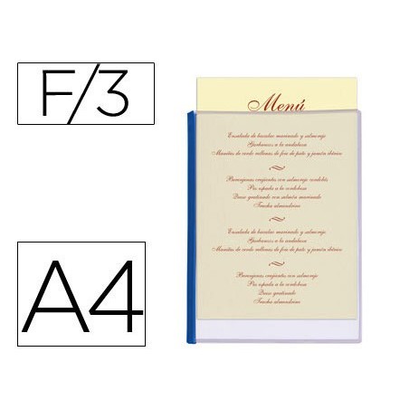 PORTA-MENUS LIDEPAPEL, FORMATO DIN A4, COM 3 PAGINAS