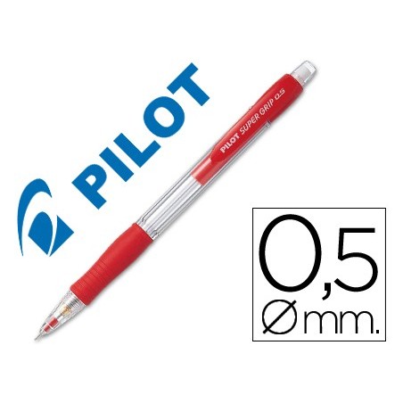 LAPISEIRA PILOT SUPER GRIP VERMELHO 0,5 MM COM GRIP