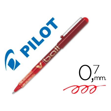 MARCADOR PILOT ROLLER V-BALL VERMELHO 0.7 MM